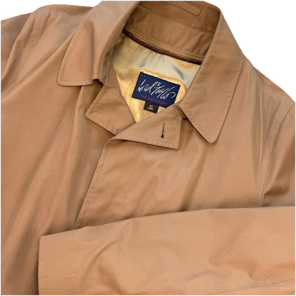 Lord & Taylor Men's Tan Trench‎ Coat Removable Lining  Size 40 Long Warm VTG